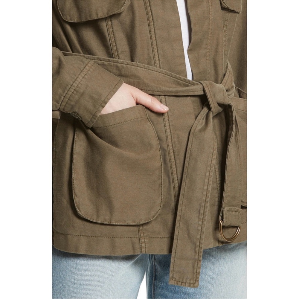 Free People Army “In Our Nature” Cargo Jacket Olive Green Utility Size S - Picture 4 of 9